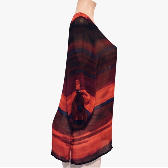 Liz Claiborne Petite Sheer Orange Tunic - Picture 4 of 6